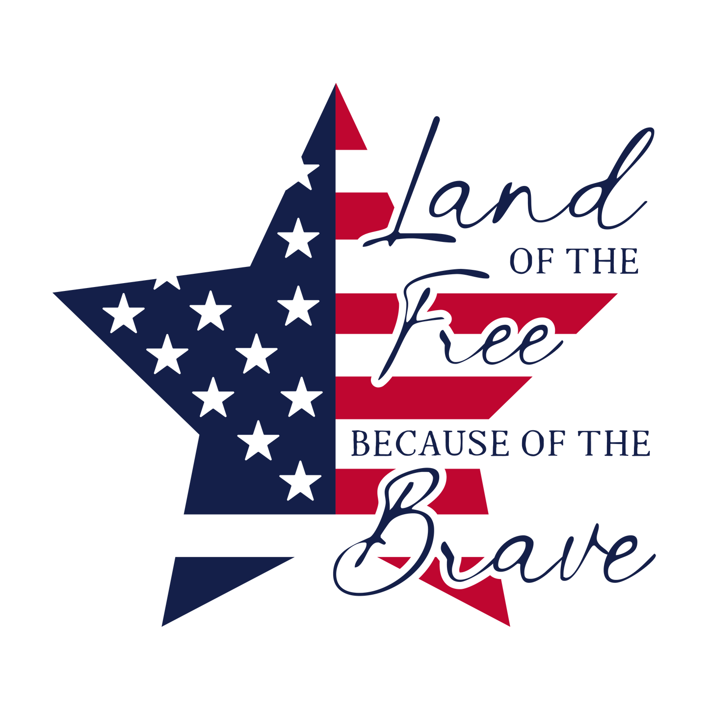 Land Of The Free Because Of The Brave Star Flag