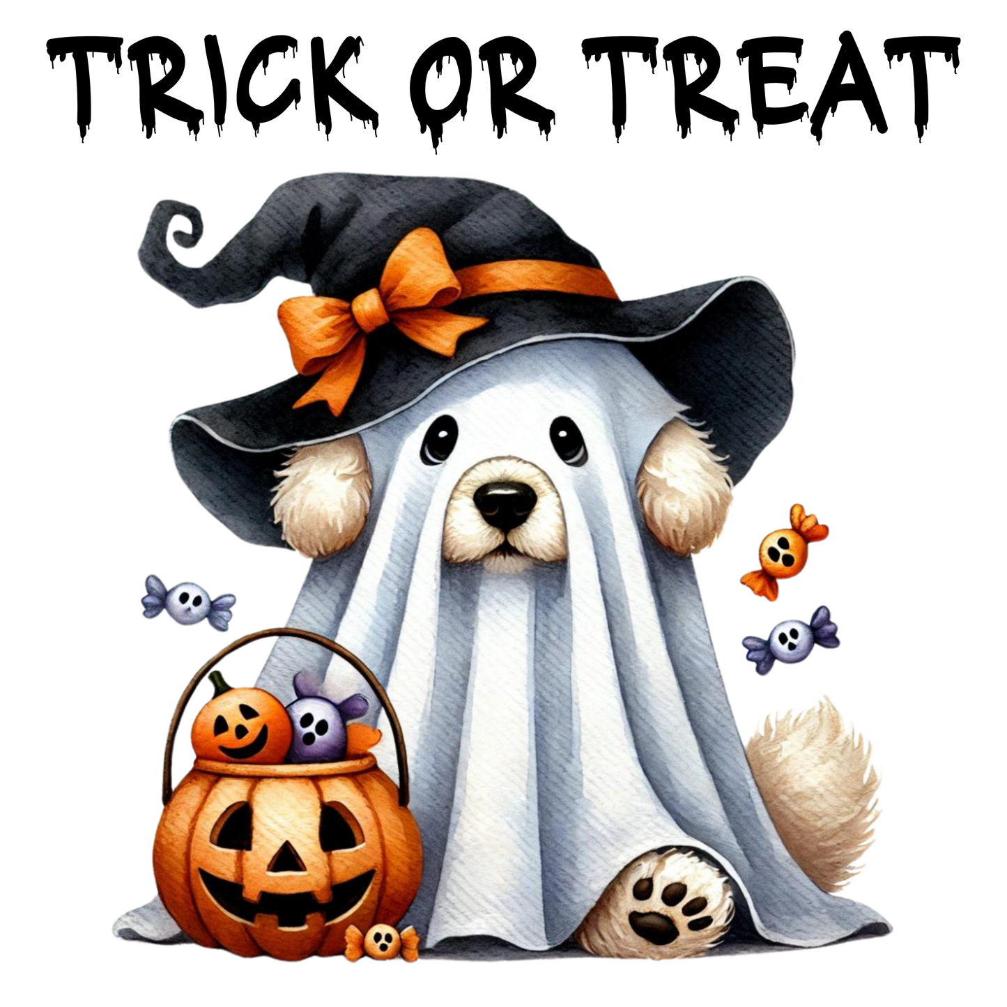 Trick Or Treat Ghost Dog